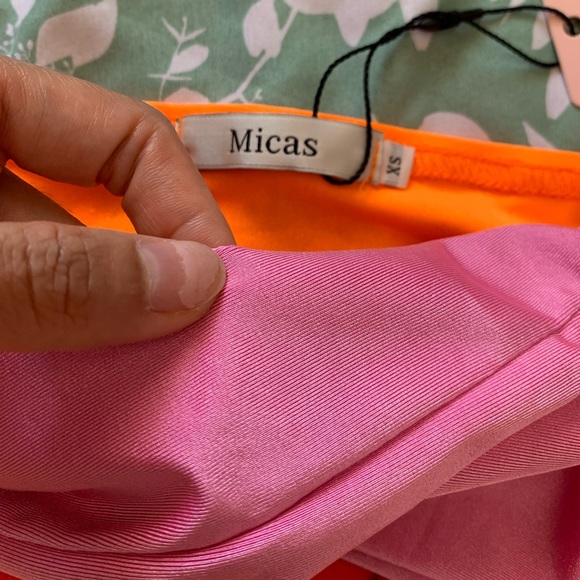 Contrast Twisted Front Tube Top - ORANGE / XS - Picture 7 of 8